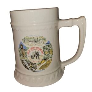 Vintage Beer Stein Mug Great Smoky Mountains National Park Mother Bear White